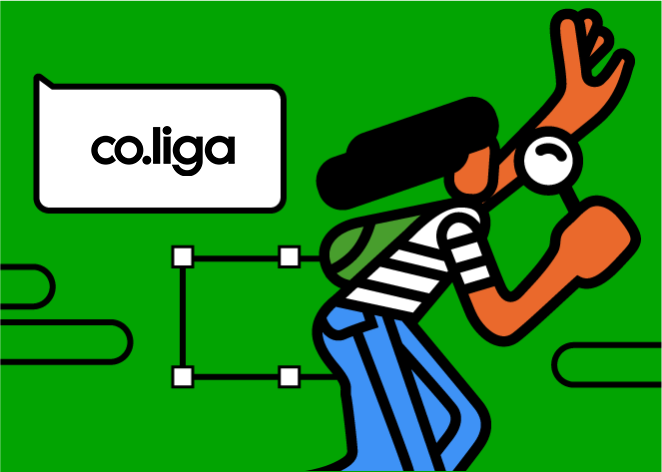 Foto como logo da coliga e foto animada como personagem do 1mio